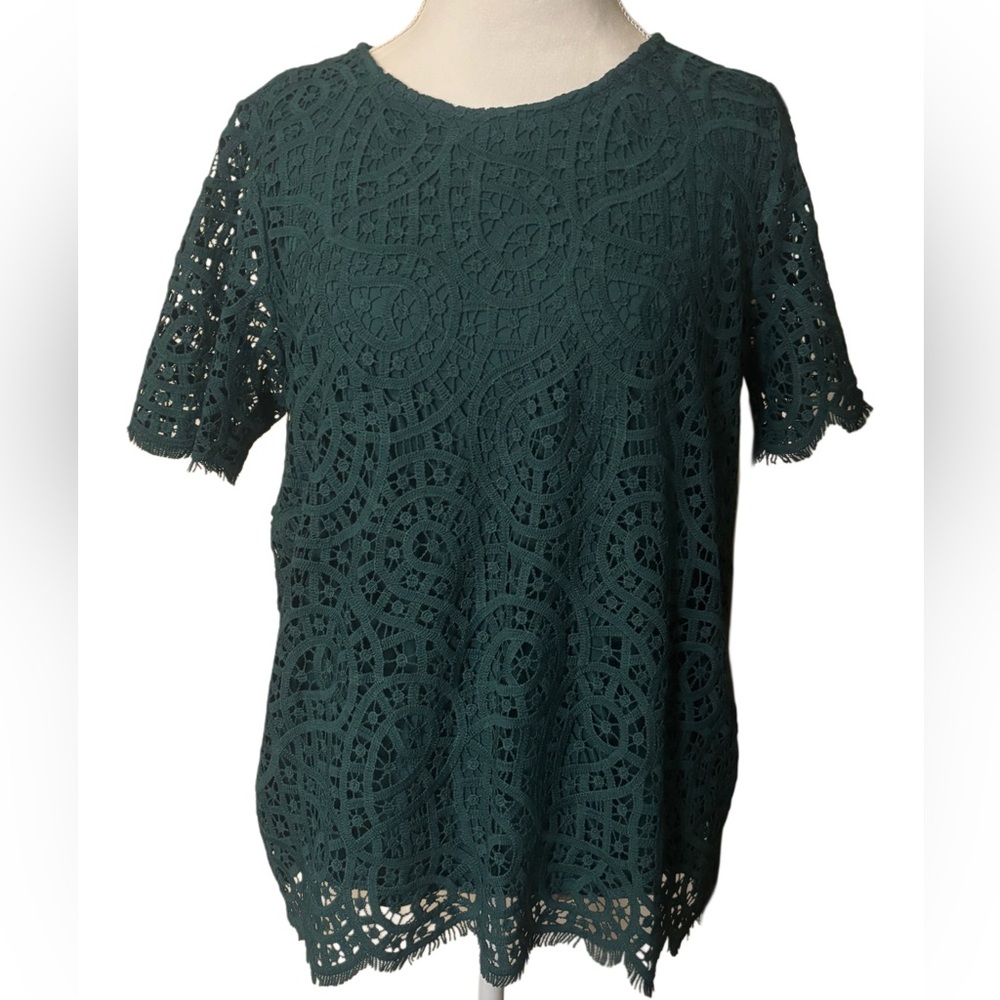 Philosophy Green Lace Tunic Size Large